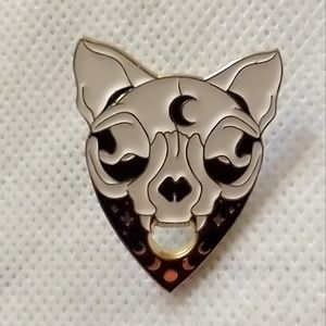 🧁 3/$30 Cat Skull Ouija Planchette Enamel Pin NEW